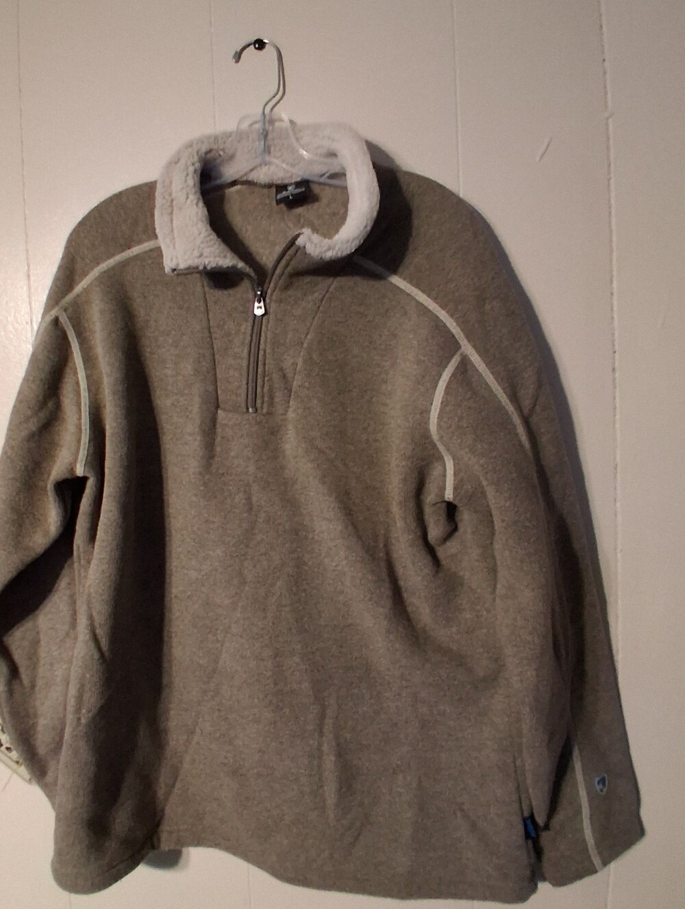 Kuhl Men's Taupe Zip-Up Fleece with Sherpa Collar